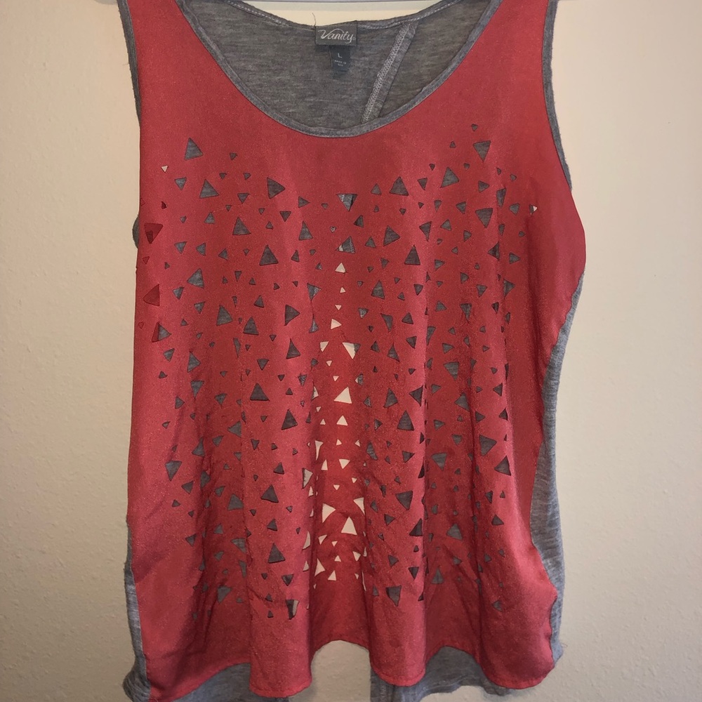 Vanity tank top with open back